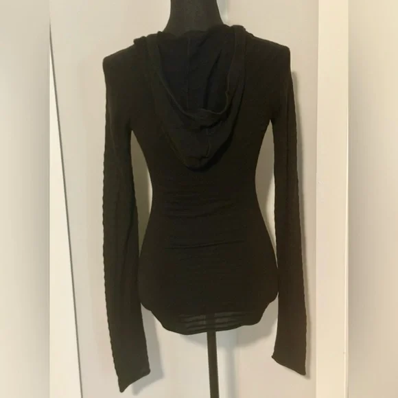 G by Guess Women's Black Long Sleeve Hooded Top - Picture 3 of 4